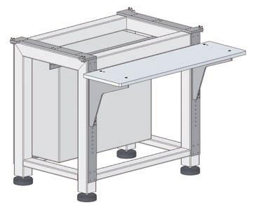 Base frame with accessories The fabricated steel frames form the basis for the locking stations of the Linear Assembly System LS 280.