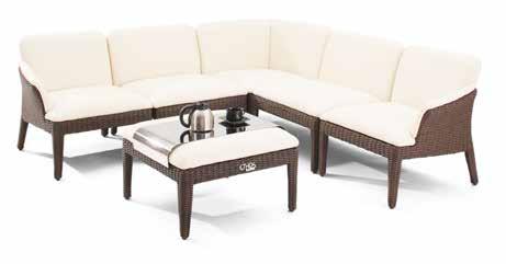 57 inches Bliss Modular - Coffee Table 77x73.5 with Stainless Steel Plate Art No.