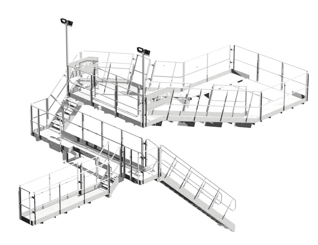 WALKWAYS Galvanised Walkway round both sides of machine Expanded metal walkway floors Curved ends on handrails 600mm wide FEED SYSTEM HOPPER CAPACITY 12m 3 GRID SPACING 100mm (4 ) 2 DECK VIBRATING