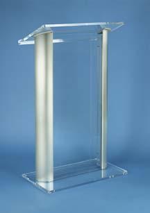 (A) ACRYLIC LITE LECTERN crafted from a durable ½" plexiglass with a polished clear edge Large non glare matte READING SURFACE: 19"W x 12"D with a 1 ½" lip for placing presentation materials Center