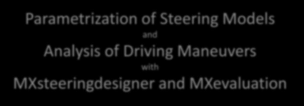 Parametrization of Steering Models and Analysis of Driving Maneuvers with