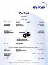 improve safety Certified by TÜV-Nord Germany Biosafety