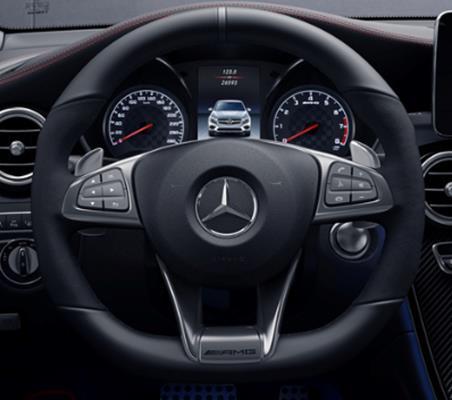Options in Detail AMG Performance Steering Wheel in Nappa (L6J) Option price: $tbd Standard on GLC63; optional on GLC63 S For outstanding vehicle control, the AMG Performance steering wheel in nappa