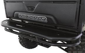 any blind spots for the rider. The Intimidator Back/Dust panel is made from thermoplastic material that will not fracture during cold weather.