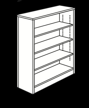 B.02 Bookcase Overhead Offices: #123, 124,