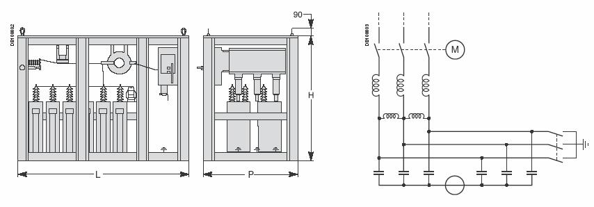 General layout and single line diagram Enclosures The capacitor banks enclosures are made of unpainted aluminium or galvanised steel frames and panels.