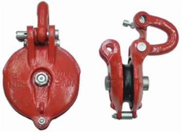 11 Yarding Blocks Fast and strong for light duty and high speed applications Smooth roller bearing action with grease nipple Pull pin to use as snatch block Painted or H.D.