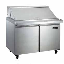 Refrigeration Pizza Prep Tables & Mega-Top Prep Tables CLASSIC-CHILL SERIES CPDR3-93CC PIZZA PREP TABLE FEATURES High quality Stainless Steel cabinets -- Features 24 gauge, Type 304