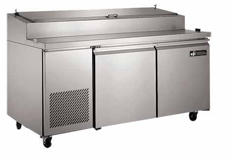 Exterior sides and doors 24 gauge, Type 430 Stainless Steel -- Self-closing swing doors w/ 90º stay open feature Polyethylene cutting board Removable gasket that is easy to clean and