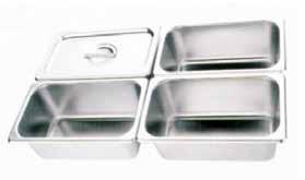 STAINLESS STEEL FOOD PANS & LIDS - 1/3 SIZE Product # Dimensions Depth L (mm) W (mm) (mm) Smallwares EFI-7132 12 7/8" (327) 6 15/16" (176) 2 1/2" (65) EFI-7134 12 7/8" (327) 6 15/16" (176) 4" (100)