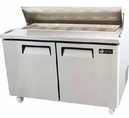Refrigeration Salad/Sandwich Prep Tables with Doors VERSA-CHILL SERIES CSDR1-27VC CSDR2-48VC CSDR2-60VC SALAD/SANDWICH PREP TABLE FEATURES High quality stainless steel cabinets -- Features 22 gauge,