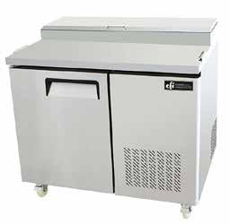 Refrigeration Pizza Prep Tables with Doors VERSA-CHILL SERIES CPDR1-44VC CPDR2-67VC CPDR3-93VC PIZZA PREP TABLE FEATURES High quality Stainless Steel cabinets -- Features 22 gauge, Type 430 Stainless