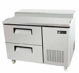 Refrigeration Pizza Prep Tables with Drawers VERSA-CHILL SERIES CPDW2-44VC CPDW2-67VC CPDW2-93VC PIZZA PREP TABLE FEATURES High quality Stainless Steel cabinets -- Features 22 gauge, Type 430