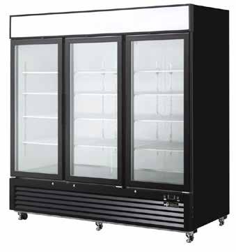 Refrigeration Refrigerated Merchandisers VERSA-CHILL SERIES C1-27GDVC C2-54GDVC C3-82GDVC GLASS DOOR REFRIGERATED MERCHANDISER FEATURES Single or double glass door display fridge with bottom mount