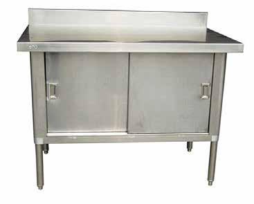 Tables Enclosed Bases (with or without Backsplash) STAINLESS STEEL ENCLOSED BASES TECB3060 ENCLOSED BASES Product # Width Shipping Dimensions Weight L W H (lbs) TEC3048 48 51 33 8 125 TEC3060 60 63
