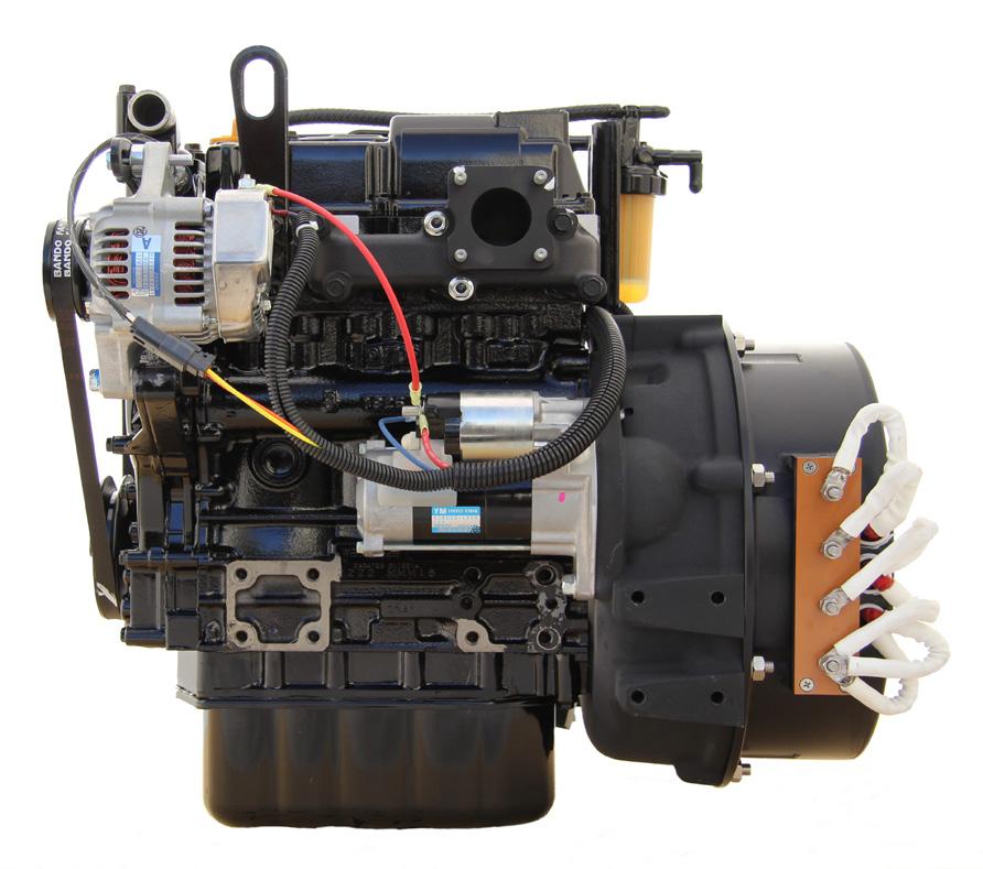 voltages from 24 to 500 Vdc Variable speed with a typical 500 RPM span from full load to no load Lower engine speed options available 3 cylinder diesel, quiet and with very low