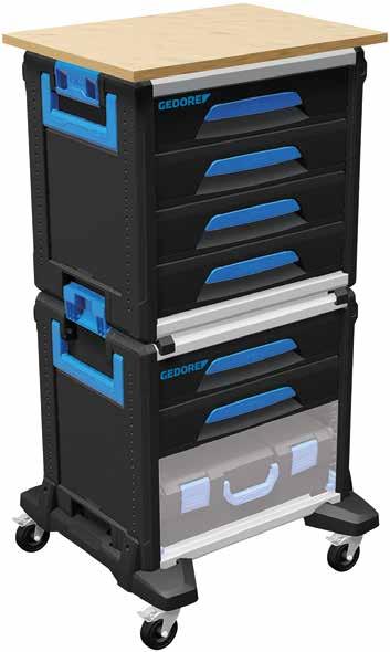 MAGIC 1110 WMW-2 TOOL TROLLEY WORKMO W2 Modular tool trolley Ideal for transportation from the workshop to changing workplaces 6 drawers fully extendable suited for GEDORE 15 ES/15 CT modules One