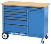 MAGIC POWER VOLUMEN The sturdy XL mobile workbench, which has proved its worth on innumerable occasions, is fitted out with a large-sized worktop; the 1050 mm wide top drawer has room enough for