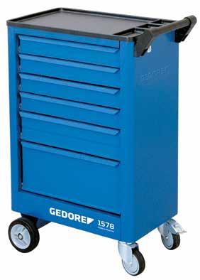 5 18140 1578 605 mm 375 mm 25 0810 TOOL TROLLEY with 9 drawers Dimensions: H 985 x W 775 x D 475 mm Central locking with cylinder lock Total load capacity 5 kg Wide drawers (W 640 x D 4 mm), fully