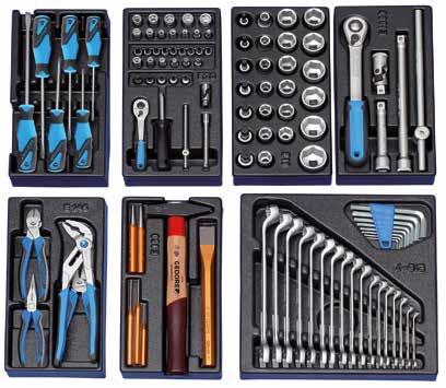 MAGIC TS-308 TOOL ASSORTMENT IN CHECK-TOOL-MODULES 308 pieces Tools in metric sizes GEDORE Check-Tool-System: 2-colour foam insert