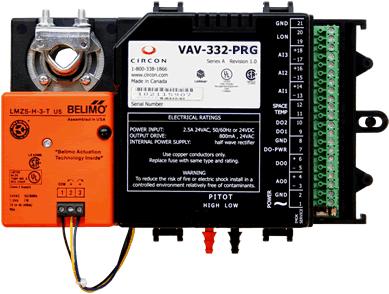 FULLY PROGRAMMABLE VAV TERMINAL UNIT CONTROLLER WITH INTEGRATED DAMPER MOTOR VAV 332 PRG OVERVIEW The HVAC building automation controls market requires a flexible, economical, fully programmable VAV