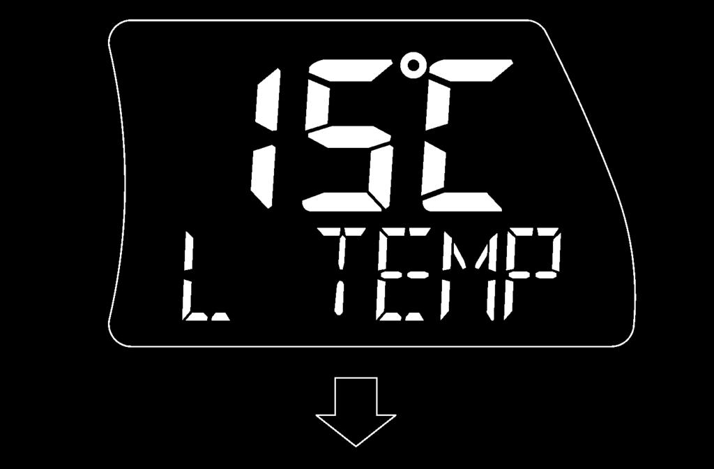 Instrument operation Water temperature This display shows the ambient water temperature L TEMP (lake temperature). automatically when the displays go off 25 seconds after the engine stops.
