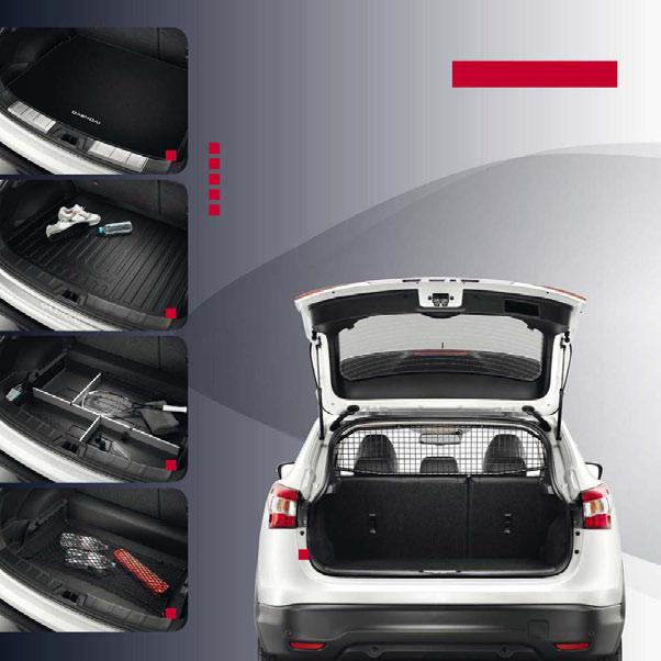 Trunk mat (9) and Trunk entry guard, aluminium (8) Soft trunk liner (87) and Bumper upper protection (98) Cargo organizer (85) TRUNK UTILITY MAKE