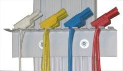 16 Wall or aluminium-profile mounting cable storage for 48 cables ST8003-8E 1 Accommodates about 48 safety measuring leads (4mm), suitable for mounting on walls or aluminium profiles Width 200 mm, 12