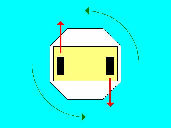 Starting from a dead start, when combined, the left and right drive fans can make the HoverBot translate forward, translate backwards, turn clockwise, and turn counterclockwise. Figure 47.