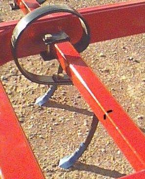 Position the stands so they do not interfere with the mounting of frame components and tines. Cultivator frame. Steel support stands.