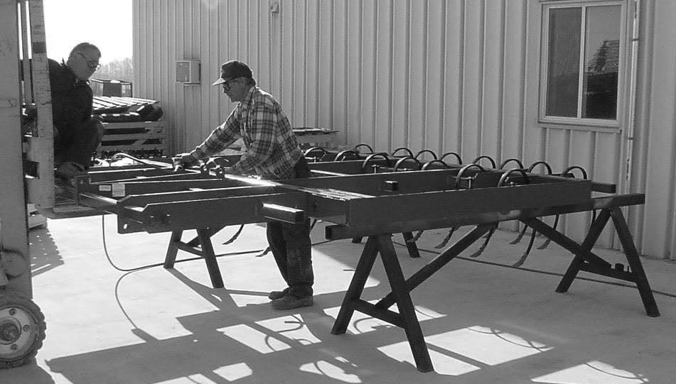 Frame Assembly Frame assembly can be done while the frames are sitting on the assembly stands, or the stands may be removed once the tines are mounted.