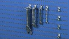 Panel hooks Our selection includes more than 50 different kinds of hooks and brackets for the efficient storage and organisation of tools.