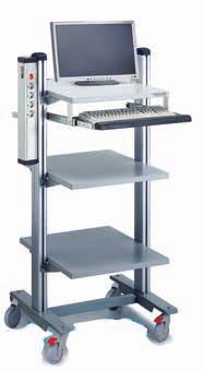 Universal trolley WTR A good quality, versatile trolley, PC-station, measuring station or mobile storage trolley. Modern industrial design.