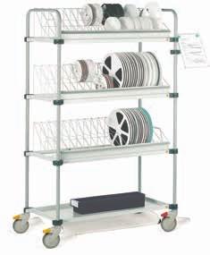 All shelves are individually adjustable. 3 The reel racks that fit into the shelves are to be ordered separately.