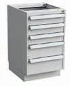 520 mm 560 / 660 mm 700 / 800 mm 660/760 mm 450 mm Choose the drawer unit according to your needs; with castors, plinth or no plinth. Load capacity 150 kg, 4 swivel castors (ø 100 mm), 2 with brakes.