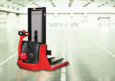 54 Storage Pedestrian Straddle Stacker Capacity 1000 & 1200 kg L 10 AS, L 12 AS SERIES 379 The highly functional design of the Linde pedestrian electric straddle stacker provides a versatile and