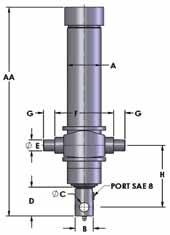 7 ton series - 1 3/4, 2 3/8 & 3 sections - 2000 PSI Dimensions in inches MODEL CAPACITY STROKE AA A B Ø C D E F G H Fluid Volume (gal) HYS