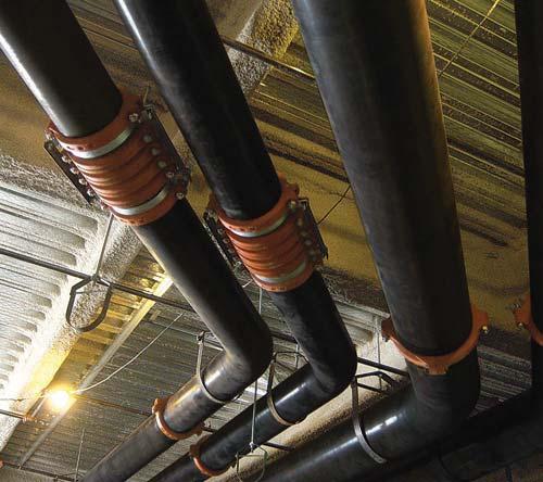 When pipe cools down, the expansion joint expands to absorb the thermal contraction of the pipe.