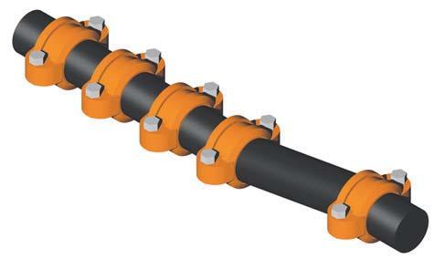 PRSSUR & DSIGN D GRINNLL Flexible Couplings provide for restrained joints and allow for deflection to aid where the pipe or equipment is misaligned.