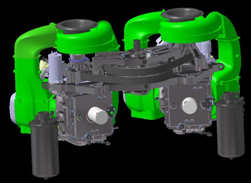 ENGINE The engine (V2400-A2HT) is constituted by two modules each of which is: two cylinders reciprocating engine, horizontally 90 V four valves per cylinder air cooled by a centrifugal fan and oil