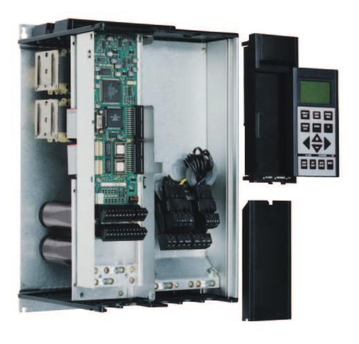 Design Features Typical front view with front and side panels removed Balanced DC link reactors Surface mount components for compactness and reliability Microprocessor-based control system designed