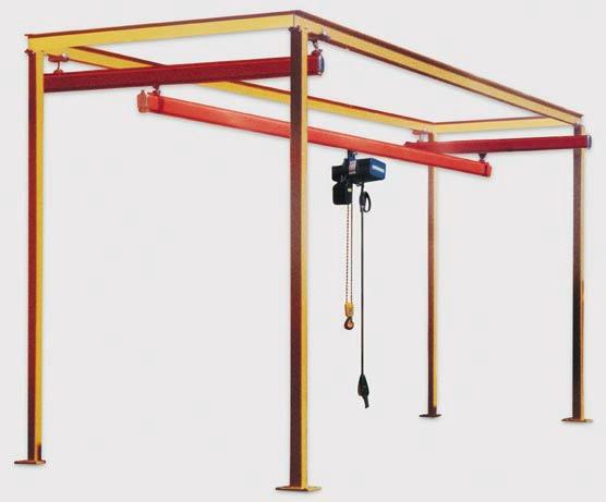 Demag Free Standing Structures KBK track systems are engineered to be clamped to existing building steel.
