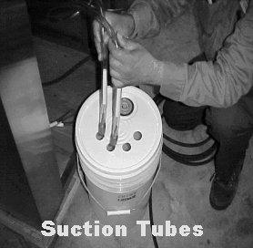 Place chemical suction tube in the