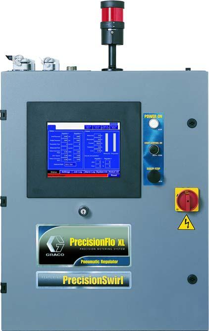 PrecisionFlo XL with integrated PrecisionSwirl Complete dispensing solution in one package Simplifies use and application commissioning No separate electrical backup required