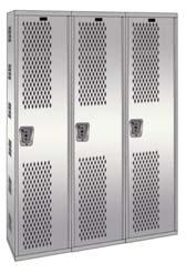 Stock Lockers Welded Single-Point Stock Lockers Color: Dark Gray [HG] Lockers are painted the same color thoughout welded Single-Point Ventilated stock lockers ship fully-assembled All single tier