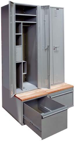 Frame: Integral with sides Body Components: 16 gauge galvanneal corrosion resistant steel. Back is 18 gauge. Please refer to product brochure for complete locker specifications.