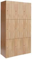 Stock Lockers Club Wood Wardrobe Lockers Color: Natural red oak Body Construction: shall be fabricated from ¾" plain sliced red oak plywood throughout including sides, backs and hat shelves.
