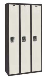 Black Tie Commercial Lockers Stock Lockers Color: Black body & frame with a choice of Light Gray, Black or Relay Red doors Black Tie stock