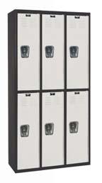 All single tier stock lockers are supplied with one (1) hat shelf. Doors: Warddrobe doors are 16 gauge, box doors are 18 gauge.