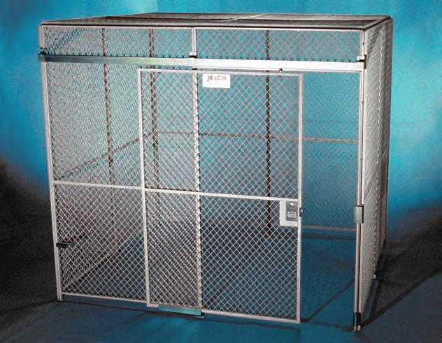 Enclosures without ceiling Wire mesh partitions are double crimped, securely interwoven and clinched on drawn metal frames, creating a strong, durable, and stable product.